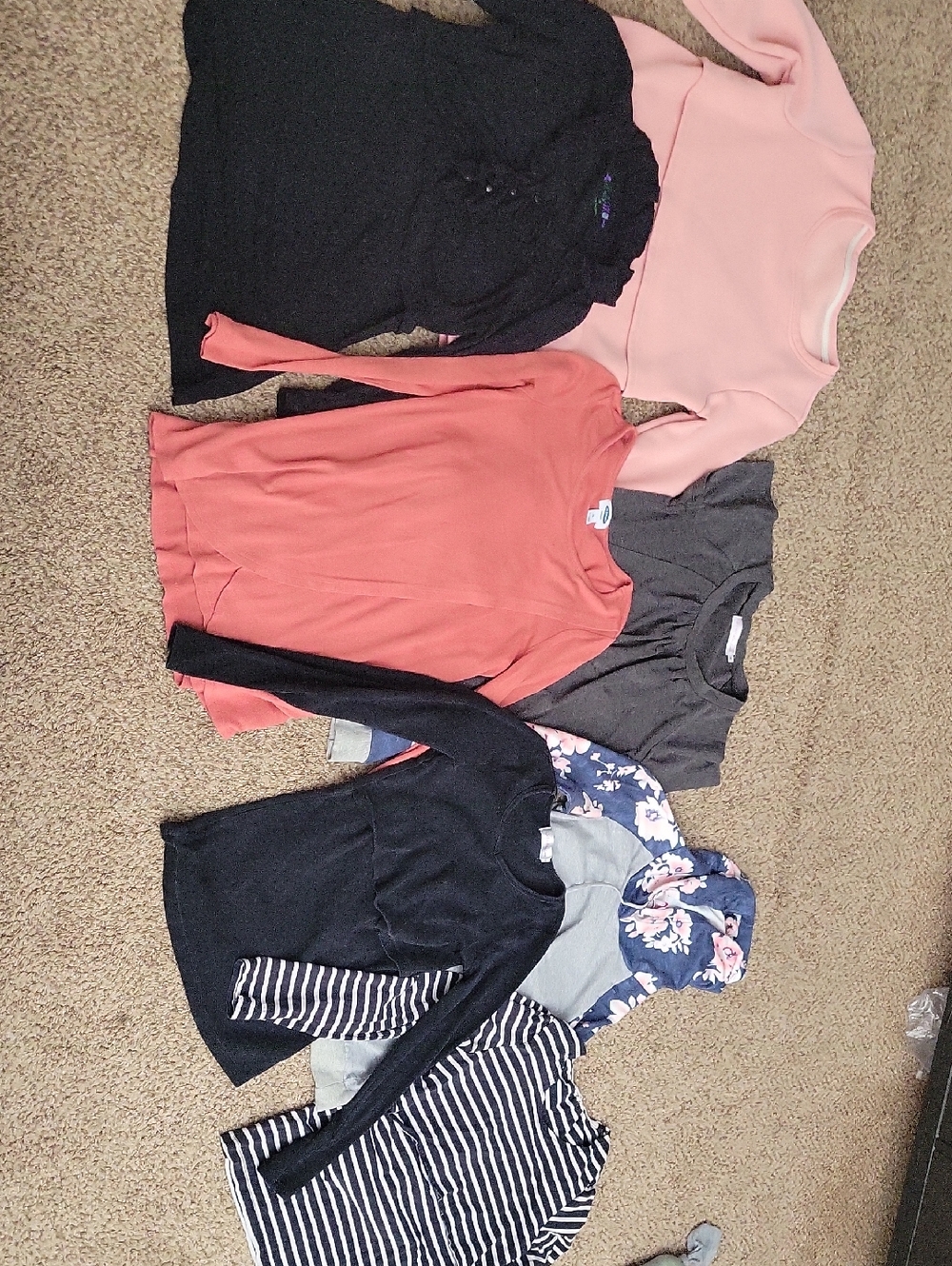 Mixed Women's Nursing Tops Bundle - Black, Coral, Pink, Gray, Navy Floral